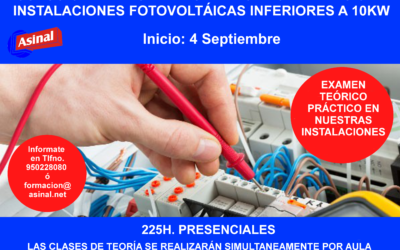 Carné Instalador electricidad básica + instalaciones fotovoltáicas inferiores a 10 kw